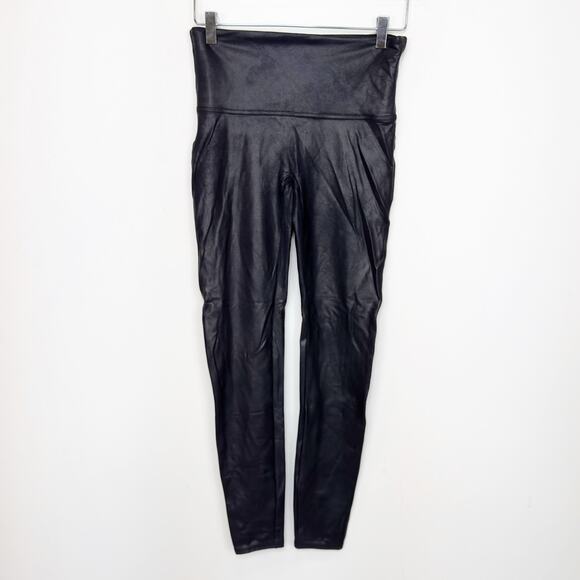 Spanx Black Faux Leather Leggings L - Picture 1 of 4
